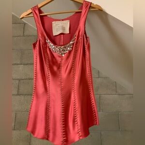 Jane laug crystal silk top